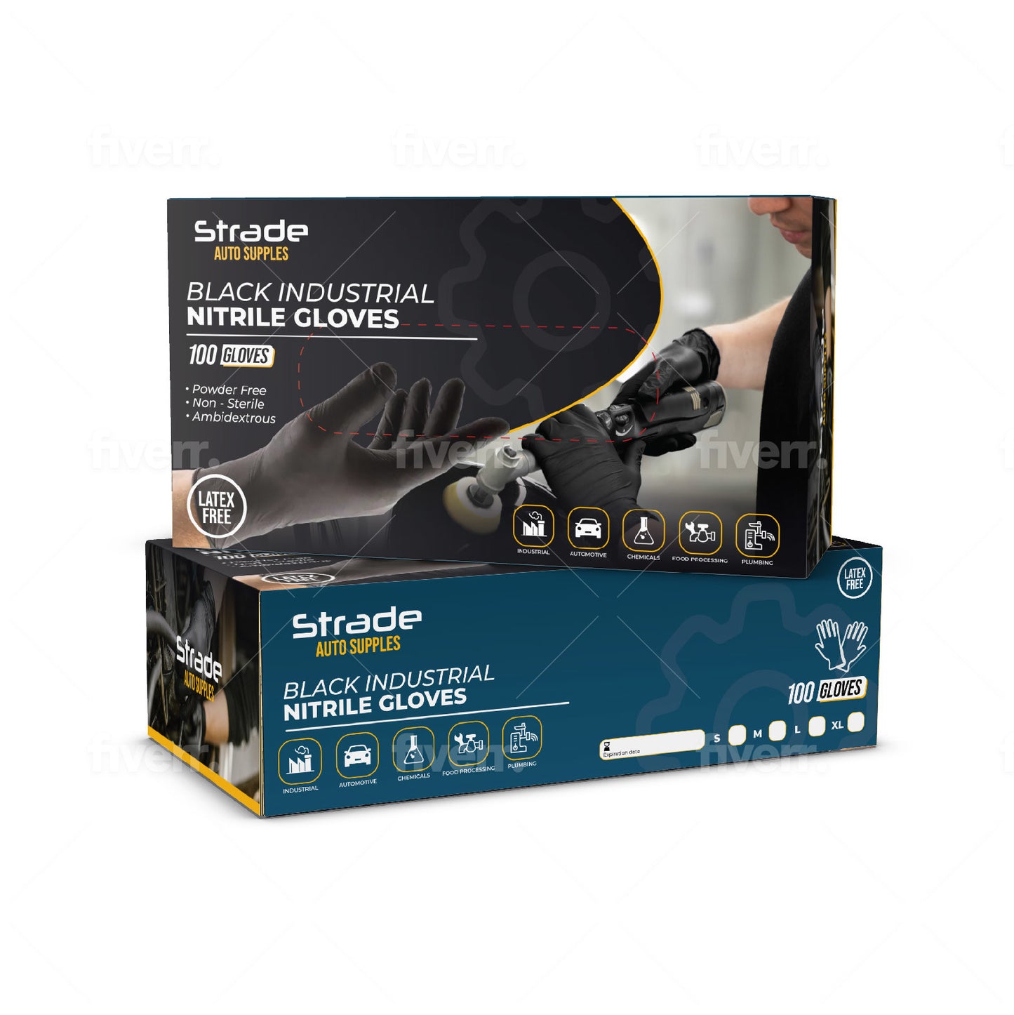Black Industrial Nitrile Gloves™ (Box Of 100)