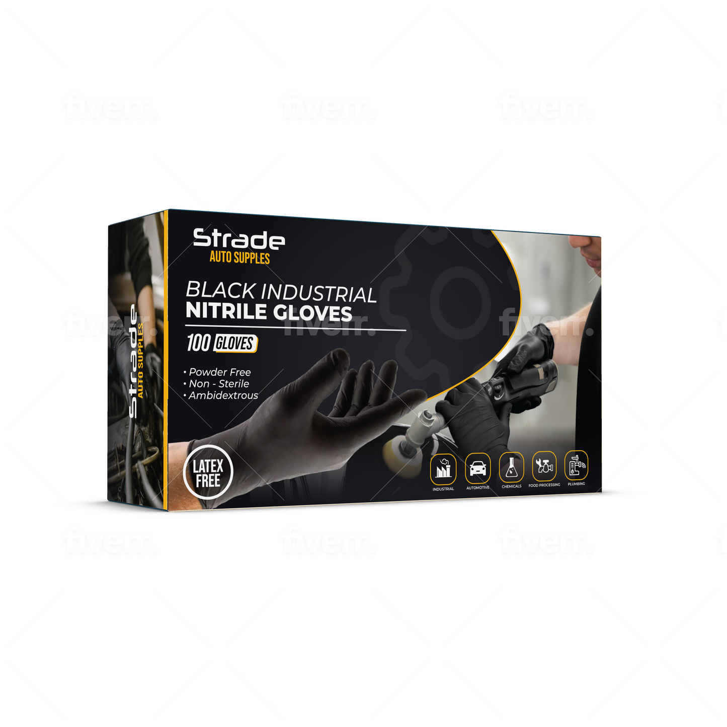 Black Industrial Nitrile Gloves™ (Box Of 100)
