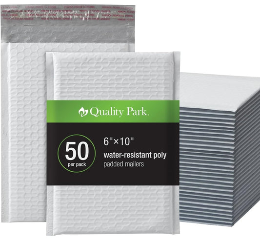 Quality Park Bubble Mailers, 6 x 9 Shipping Envelopes 50 pack